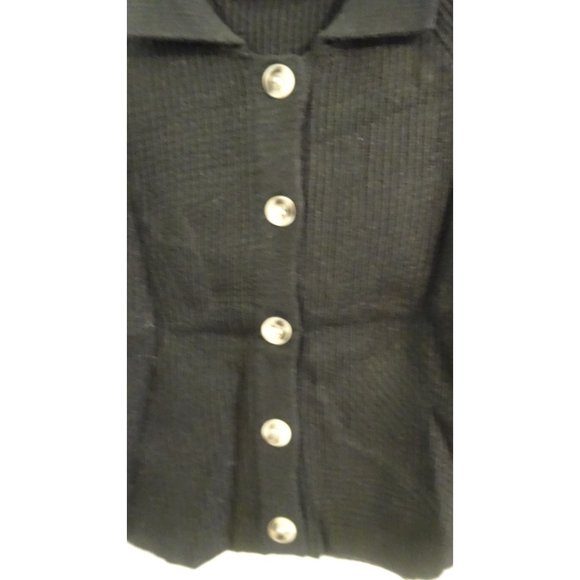 Meikulo Boy's Cardigan Sweater 4-6 Black Split Sides - Picture 3 of 5